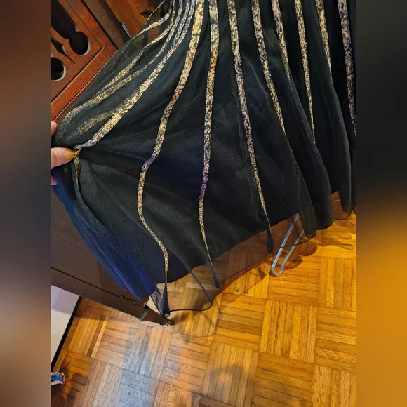 Vintage Cache Black And Gold Cocktail Dress Size 12 - Picture 4 of 9